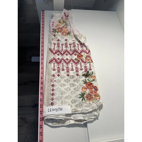 Sundance Womans Floral Embroidered Tank Top Size XS Cottagecore Boho Y2K Hippie - Picture 9 of 12